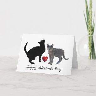 Cartes Pour Fêtes Annuelles 2 Chats avec Red Heart Valentine's Day Card