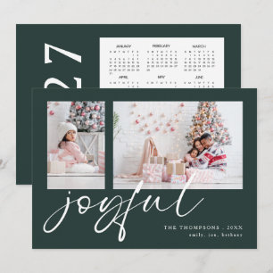 Cartes Pour Fêtes Annuelles 2 Photo 2027 Calendrier Joyeux Noël Vert