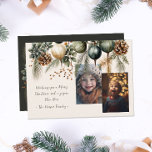 Cartes Pour Fêtes Annuelles 2 Photo Aquarelle Garland Botanique<br><div class="desc">Cette carte de Noël 2 photo présente une aquarelle festive à feuillage persistant sur un arrière - plan neutre. Customisez facilement ces cartes en utilisant la fonction de personnalisation.</div>