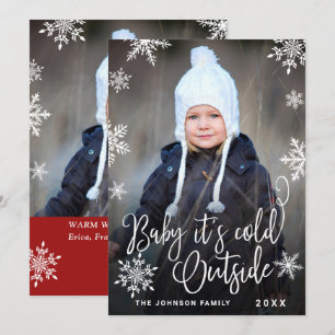Cartes Pour Fêtes Annuelles 2 PHOTO Bébé de Noël drôle Il fait froid dehors