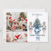 Cartes Pour Fêtes Annuelles 2 Photo Blue Chinoiserie Nutcracker Christmas (Devant)