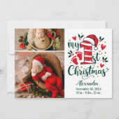 Cartes Pour Fêtes Annuelles 2 Photo Candy Cane Baby 1st Christmas (Devant)