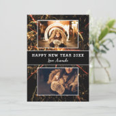 Cartes Pour Fêtes Annuelles 2 Photo Collage Feu d'artifice Bonne année (Debout devant)