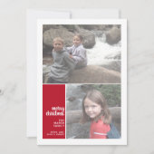 Cartes Pour Fêtes Annuelles 2 Photo Collage minimum Noël rouge Noël (Devant)