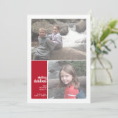 Cartes Pour Fêtes Annuelles 2 Photo Collage minimum Noël rouge Noël (Debout devant)