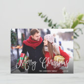 Cartes Pour Fêtes Annuelles 2 PHOTO Moderne Joyeux Noël Salutation (Debout devant)