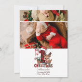 Cartes Pour Fêtes Annuelles 2 Photo Plaid Reindeer First Christmas (Devant)