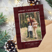 Cartes Pour Fêtes Annuelles 2 Photo Retro Noël Plaid Grey