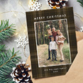 Cartes Pour Fêtes Annuelles 2 Photo Retro Noël Plaid Grey