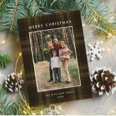 Cartes Pour Fêtes Annuelles 2 Photo Retro Noël Plaid Grey