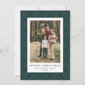 Cartes Pour Fêtes Annuelles 2 Photo Retro Noël Plaid Tartan Salutation (Devant)
