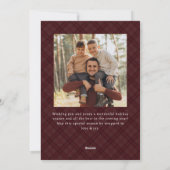 Cartes Pour Fêtes Annuelles 2 Photo Retro Noël Plaid Tartan Salutation (Dos)