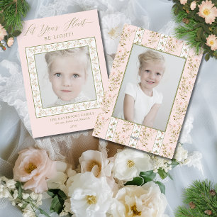 Cartes Pour Fêtes Annuelles 2 Photo Rose Floral Cottage Core Noël