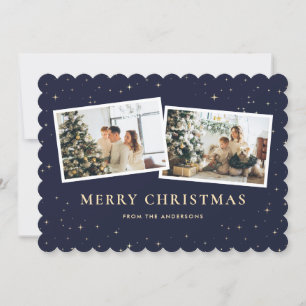 Cartes Pour Fêtes Annuelles 2 Photo Starry Blue Joyeux Noël