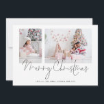 Cartes Pour Fêtes Annuelles 2 Photos 2025 Calendrier Script Joyeux Noël<br><div class="desc">Moderne 2 Photos Family Script 2025 Calendrier Joyeux Noël. Disponible numériquement et imprimé. Remplacez simplement les deux exemples de photos par les vôtres et personnalisez avec votre salutation et vos noms en bas. Joyeux Noël est dans un script stylé.</div>