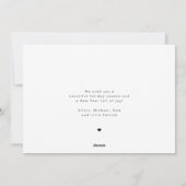 Cartes Pour Fêtes Annuelles 2 photos élégant script de typographie Joyeux Noël (Dos)