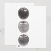 CARTES POUR FÊTES ANNUELLES 3個のりんご　縦 (Devant / Derrière)