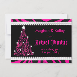 Cartes Pour Fêtes Annuelles 311 Arbre à bijoux rose chaud