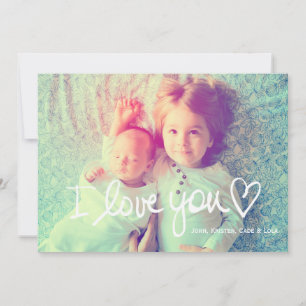 Cartes Pour Fêtes Annuelles 311 Je t'aime Blanc Famille Valentine