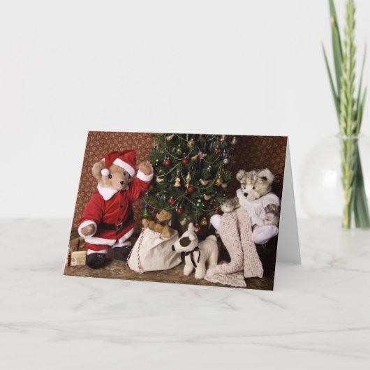 Cartes Pour Fêtes Annuelles 3806 Teddy Bear Père Noël Noël (Devant)