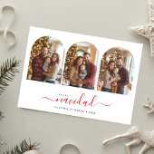 Cartes Pour Fêtes Annuelles 3 Arc Photo Espagnol Noël Feliz Navidad