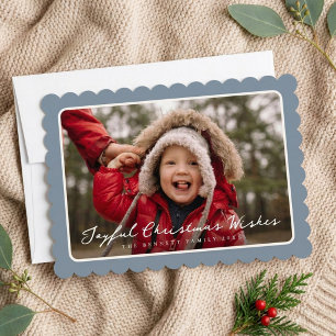 Cartes Pour Fêtes Annuelles 3 Cadre Classique en Coquille Saint-Jacques Noël M