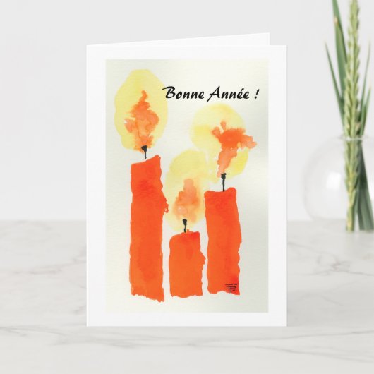 Cartes Pour Fêtes Annuelles 3 Candles , Bonne Année ! (Devant)