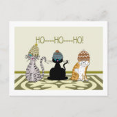 Cartes Pour Fêtes Annuelles 3 Chats Avec Noël Casquette (Devant)