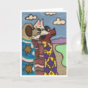 Cartes Pour Fêtes Annuelles 3 chiens de chasse indiens, Salt Lake,