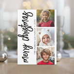 Cartes Pour Fêtes Annuelles 3 Collage de photos Réjouissez-vous au minimum Noë<br><div class="desc">Ajoutez trois photos pour créer un look moderne et non traditionnel — Un accueil de Noël joyeux et lumineux avec un script de calligraphie de voeux rustique. Le dos est un motif de page de coloriage abstrait.</div>