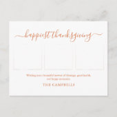 Cartes Pour Fêtes Annuelles 3 Collage photo Script moderne Thanksgiving (Devant)