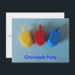 Cartes Pour Fêtes Annuelles 3 Draydels<br><div class="desc">(plusieurs produits sélectionnés)un sac fourre-tout mignon avec 3 draydels sur un arrière - plan bleu et les mots Happy chanukah épelé dans le script.</div>