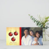 Cartes Pour Fêtes Annuelles 3 ornements rouges (Debout devant)