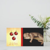 Cartes Pour Fêtes Annuelles 3 ornements rouges (Debout devant)