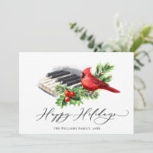 Cartes Pour Fêtes Annuelles 3 PHOTO Cardinal rouge Baies de houx Noël (Debout devant)