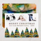 Cartes Pour Fêtes Annuelles 3 Photo Collage Arbre de Noël (Devant / Derrière)