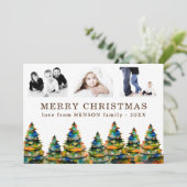 Cartes Pour Fêtes Annuelles 3 Photo Collage Arbre de Noël (Debout devant)