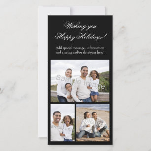 Cartes Pour Fêtes Annuelles 3-Photo Collage Holiday