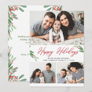 Cartes Pour Fêtes Annuelles 3 PHOTO Collage Joyeux voeux de Noël