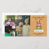 Cartes Pour Fêtes Annuelles 3 Photo Collage Personnalisé Nom Noël Salutations (Devant / Derrière)