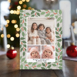 Cartes Pour Fêtes Annuelles 3 Photo Collage Saison Botanique Moderne Salutatio<br><div class="desc">Utilisez 3 photos et faites un accueil de vacances unique et tendance avec un motif simple et minimal en feuilles d'eucalyptus sur le dos. Si vous avez besoin de déplacer quelque chose,  cliquez sur le bouton personnaliser pour apporter des modifications.</div>