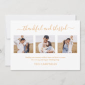 Cartes Pour Fêtes Annuelles 3 Photo Collage Script Moderne Jour de Thanksgivin (Devant)