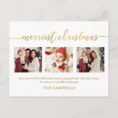 Cartes Pour Fêtes Annuelles 3 Photo Collage Script moderne "Joyeux Noël" (Devant)