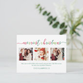 Cartes Pour Fêtes Annuelles 3 Photo Collage Script moderne "Joyeux Noël (Debout devant)