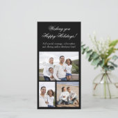 Cartes Pour Fêtes Annuelles 3-Photo Collage Vacances (Debout devant)