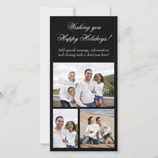 Cartes Pour Fêtes Annuelles 3-Photo Collage Vacances (Devant)