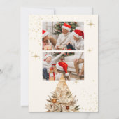 Cartes Pour Fêtes Annuelles 3 Photo Elegant Gold Parties scintillant Floral No (Dos)