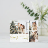 Cartes Pour Fêtes Annuelles 3 Photo Élégant Script Moderne Bonne année (Debout devant)