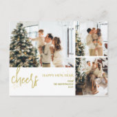 Cartes Pour Fêtes Annuelles 3 Photo Élégant Script Moderne Bonne année (Devant)