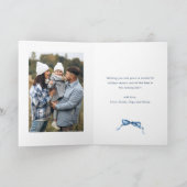 Cartes Pour Fêtes Annuelles 3 Photo Festif Dusty Blue Christmas Bow Ribbon (Intérieur)